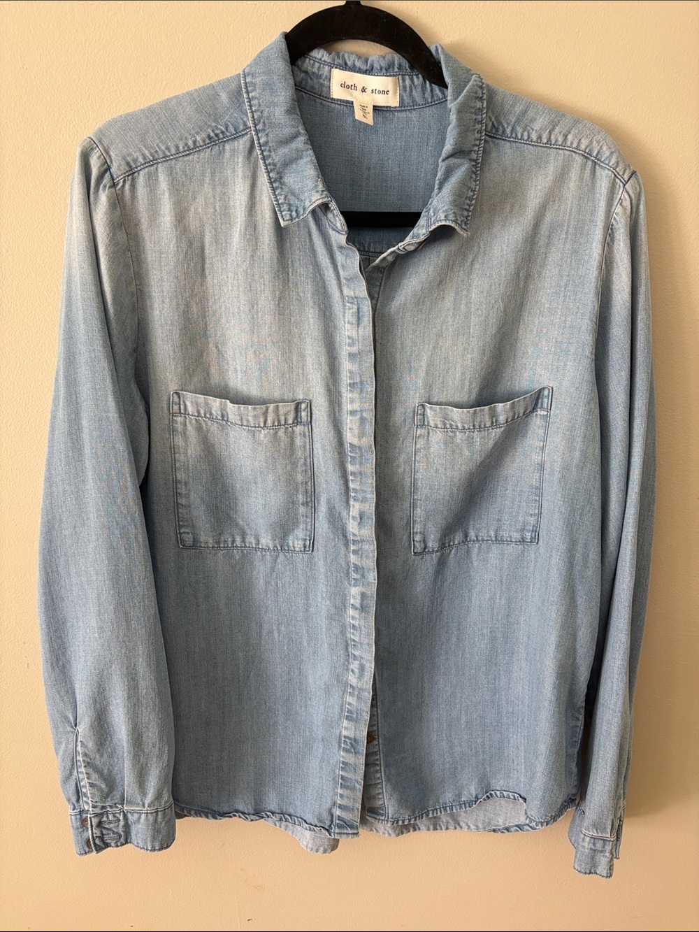 cloth & stone Light Wash Denim Button-Up Shirt